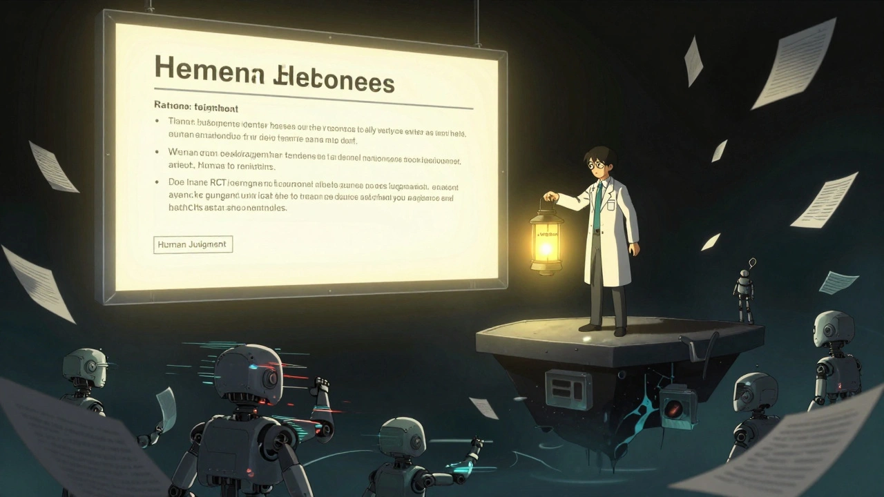 A researcher holds a light against glitching AI clones fabricating false citations.