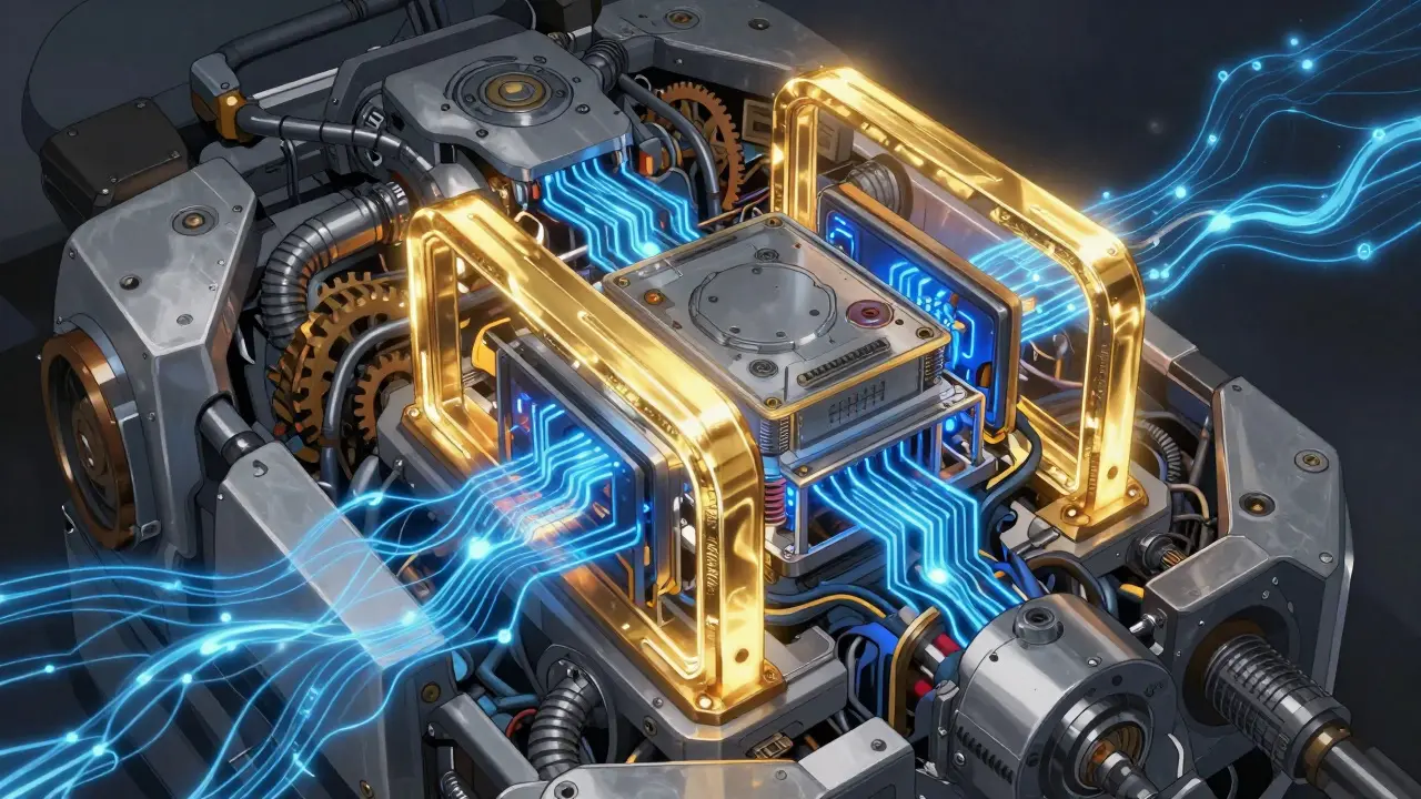 Internal engine with protected cores and new circuit integration