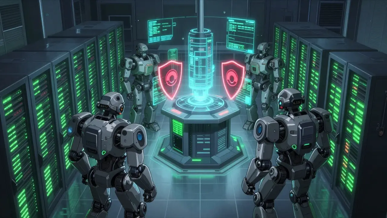 Secure enterprise server environment with robotic guardians