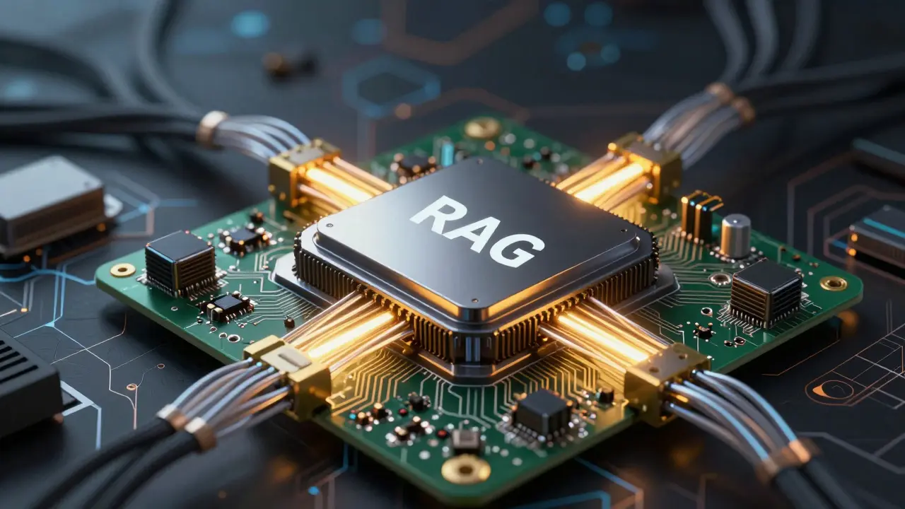 Detailed view of AI server hardware connected to data networks