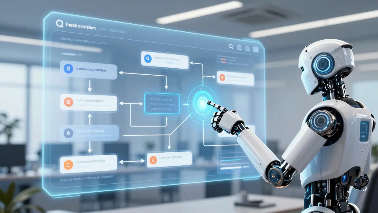 Holographic search interface with robotic assistant
