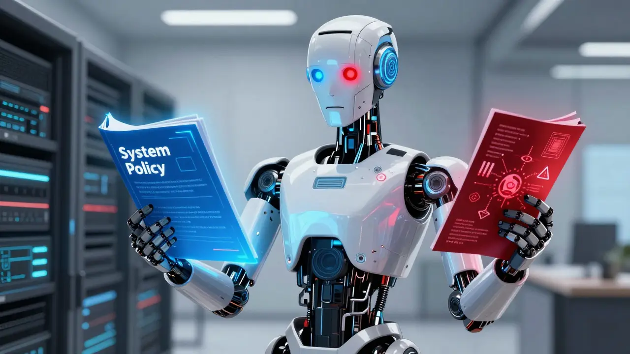 Instruction Hierarchies for Generative AI: Managing Conflicts Between Prompts and Policies