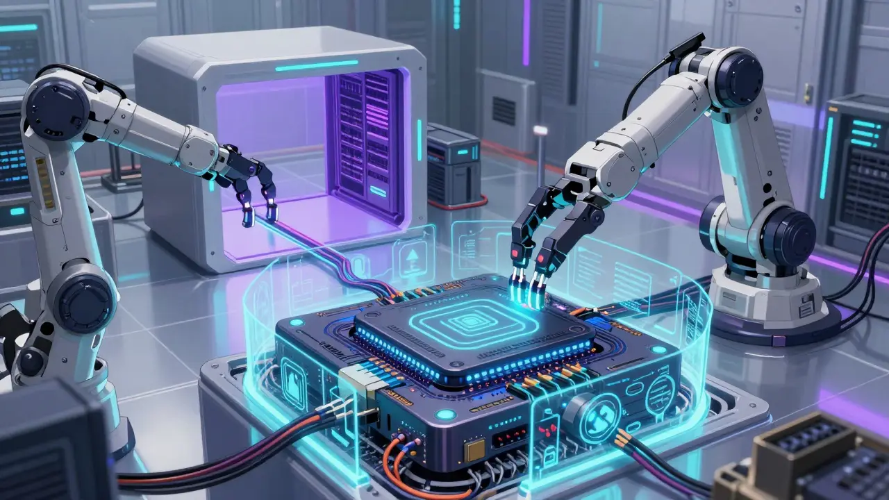 Real robot style edge computing node with protective data barriers