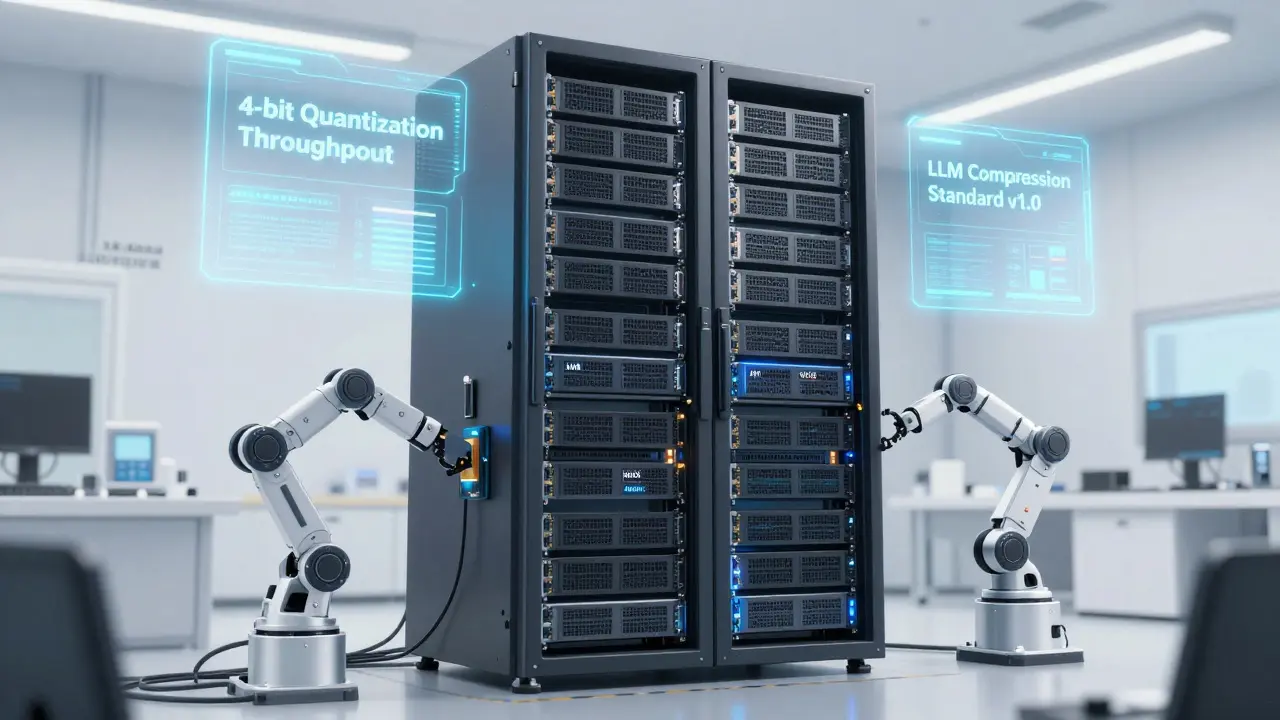 Future server racks with holographic AI compression metrics