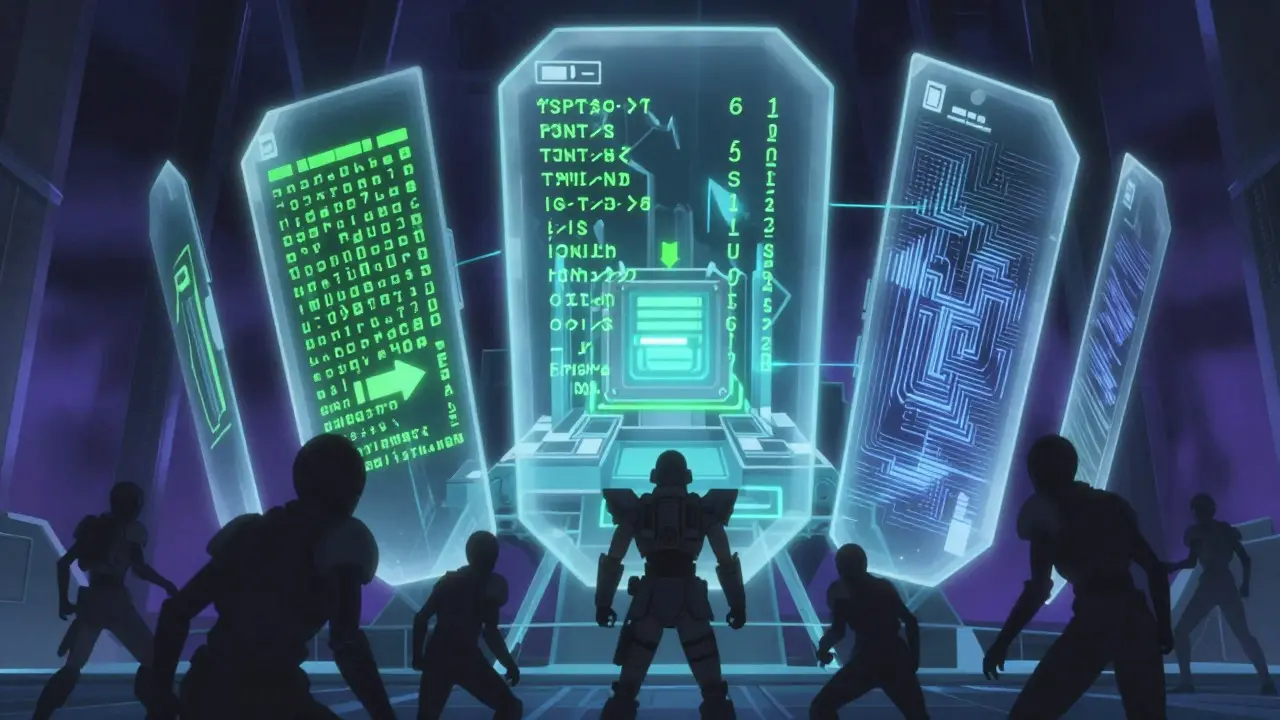 Layered security shields protecting an AI core from attacks