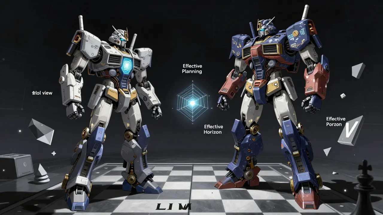 Mecha units playing chess with floating geometric strategy maps