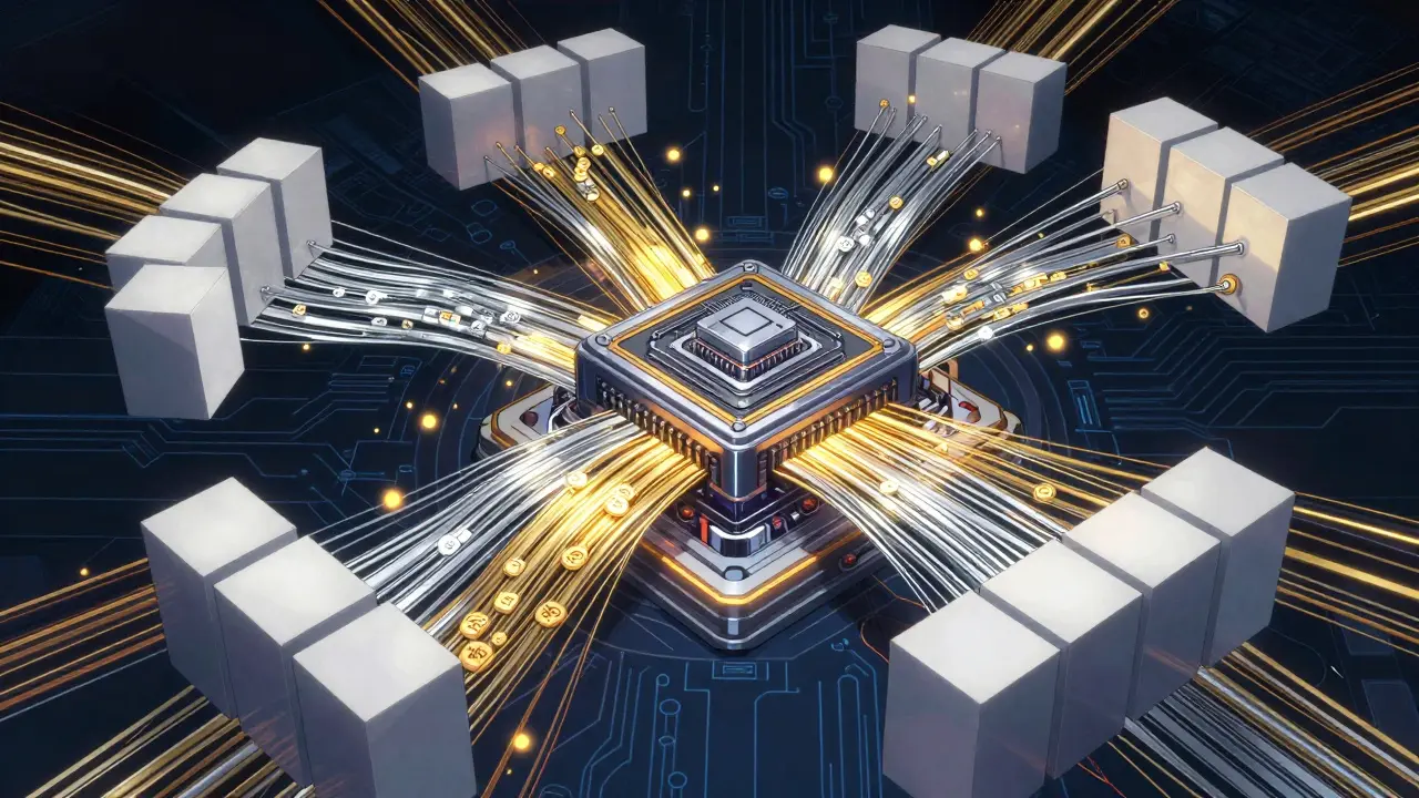 Mechanical core optimizing data tokens and memory blocks visually