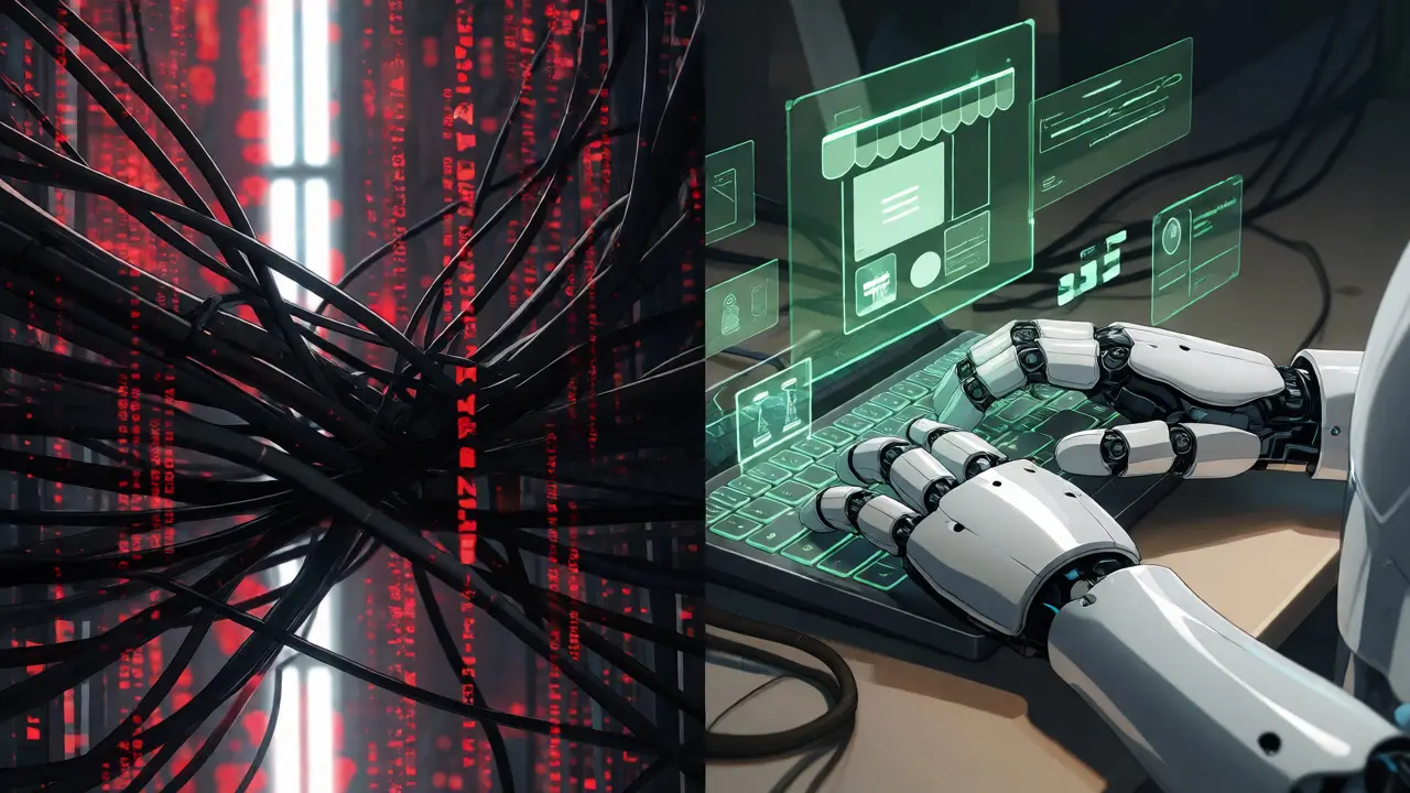 Android organizing code versus chaotic traditional coding cables