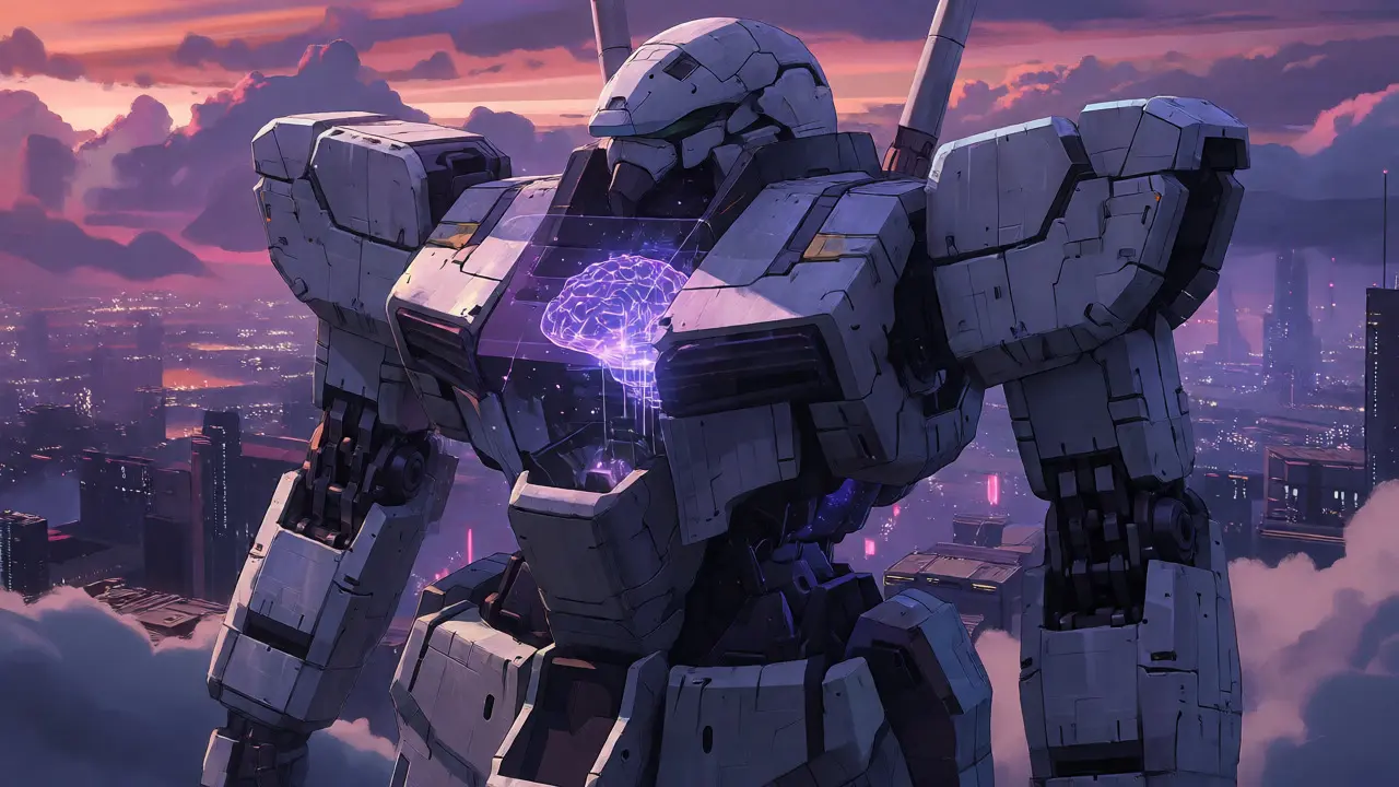 Armored mobile suit as secure enclave fortress