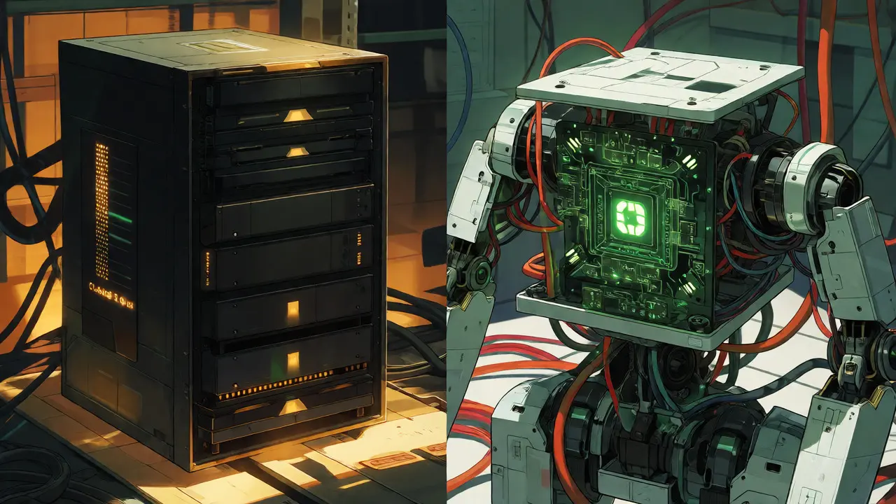 Contrast between proprietary black-box AI and open-source modular robot designs