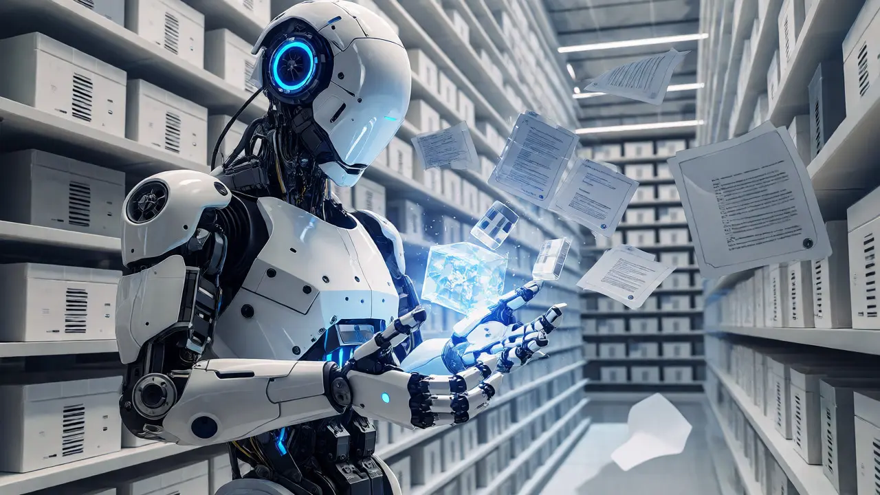 Robot integrating data crystals for accurate knowledge