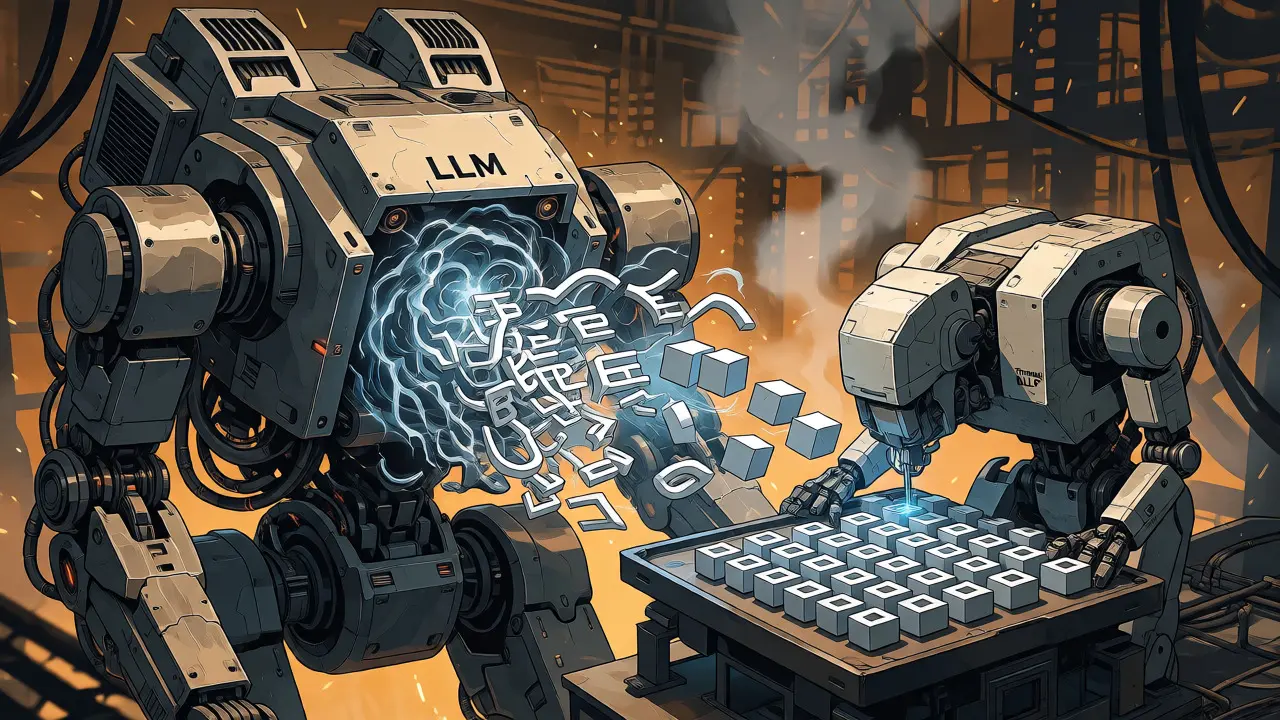 A hybrid system where a large AI passes data to a precise traditional model.