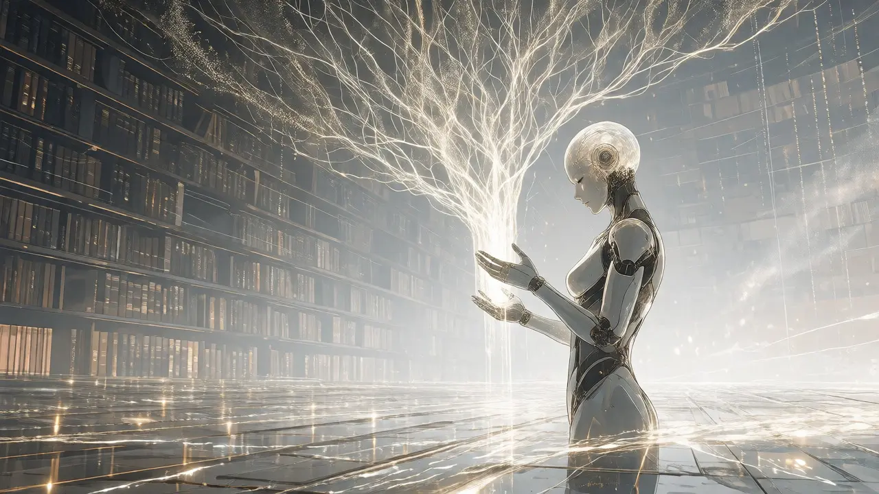 Elegant android generating reasoning trees in infinite digital library